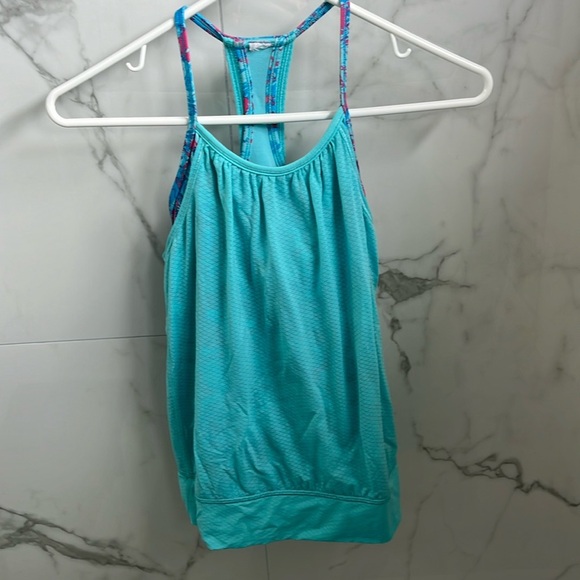 Turquoise Youth Athletic Work Out Tank Top - Picture 1 of 6